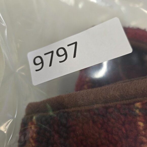 Orvis Vintage Jacket Fleece M Red Plaid Pockets Toggle Button Collar Flannel - Picture 9 of 9